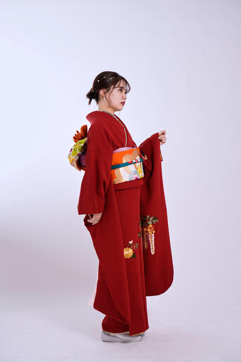 No.15 下がり藤と菊の縫取